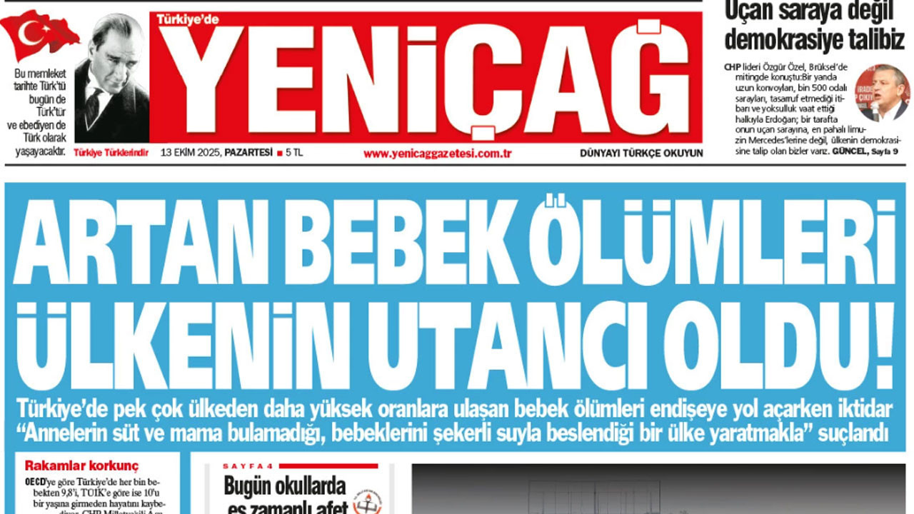 Yeniçağ Gazetesi: Artan bebek ölümleri ülkenin utancı oldu!