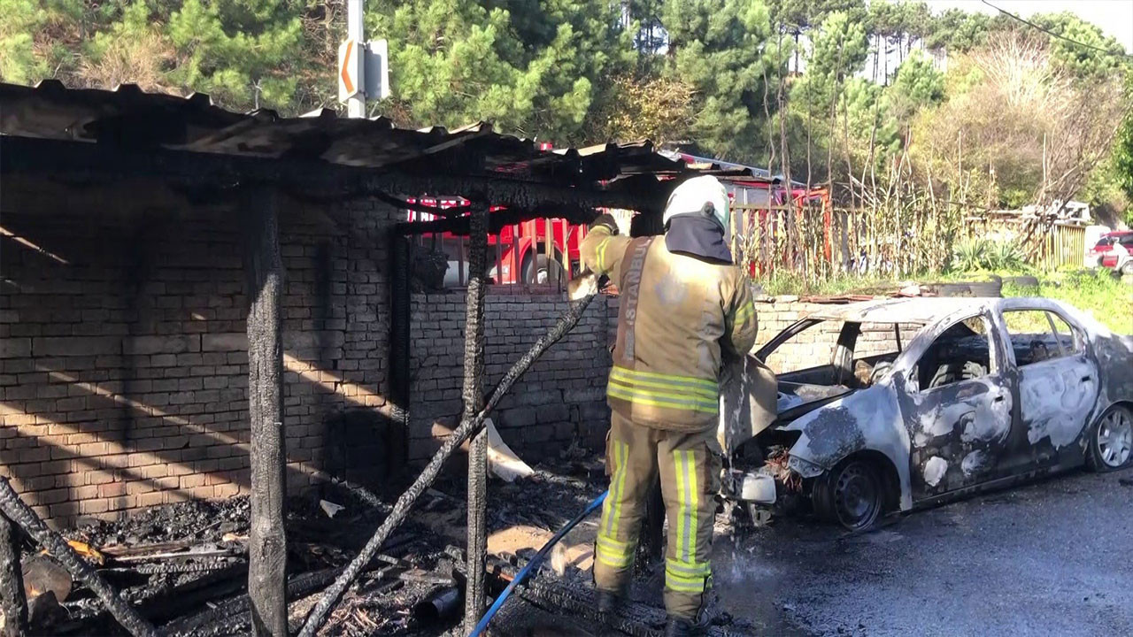 Garajda çıkan yangın otomobile sıçradı