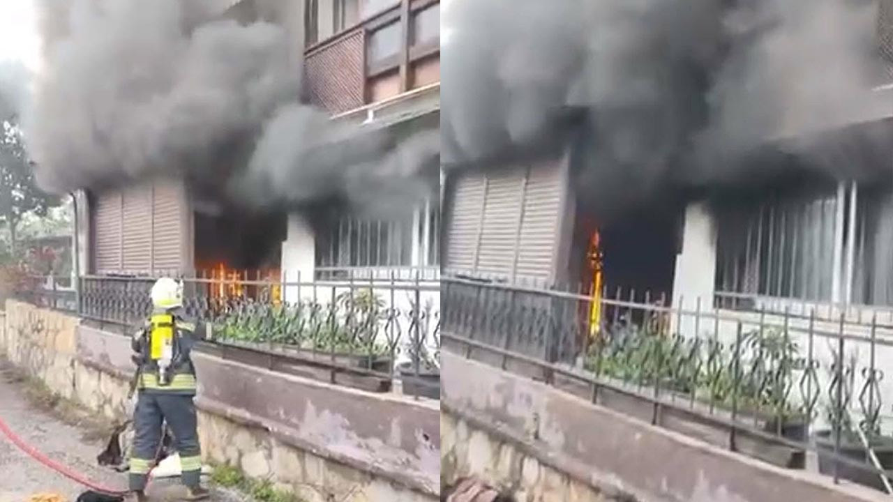 Eşyaları attı, evi ateşe verdi!