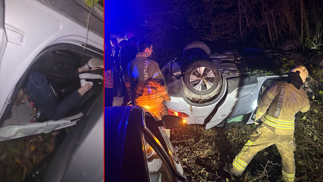 Sarıyer’de feci kaza! Sürücüyü kurtarmak için zamanla yarıştılar