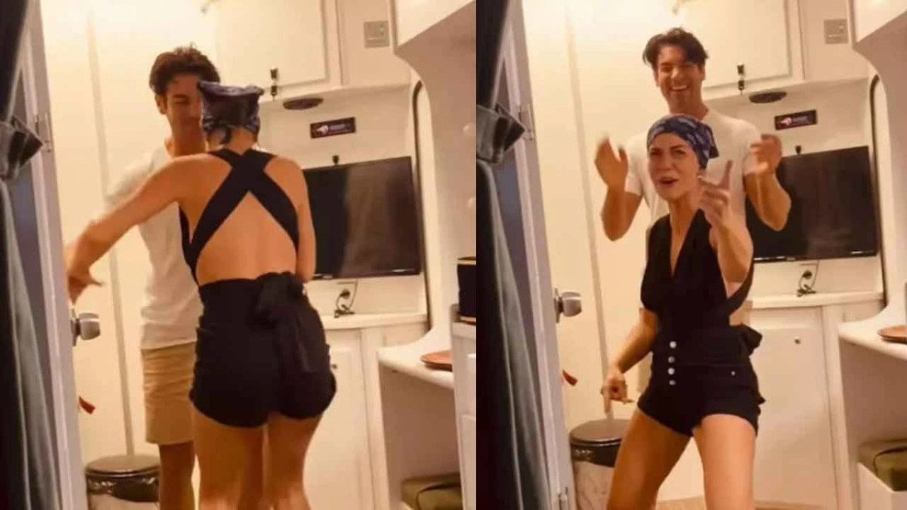 Demet Özdemir ile Şükrü Özyıldız karavanda dans etti. Sosyal medya yıkıldı