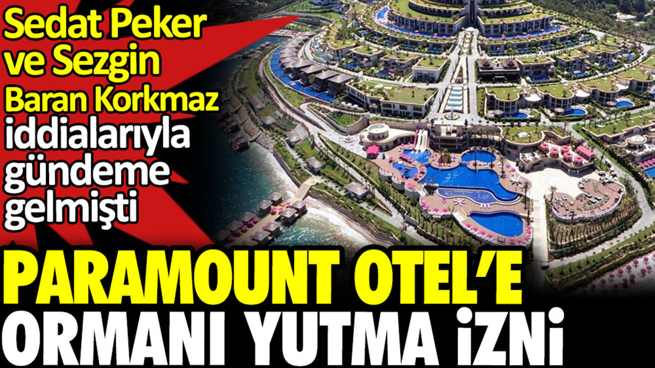 Paramount Otel’e ormanı yutma izni. Sedat Peker ve Sezgin Baran Korkmaz iddialarıyla gündeme gelmişti