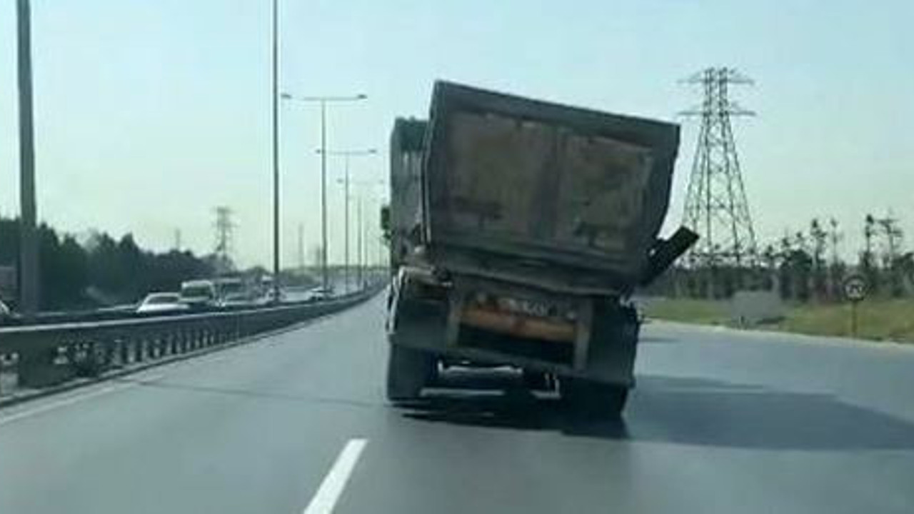 Yamuk kamyon korku saçtı