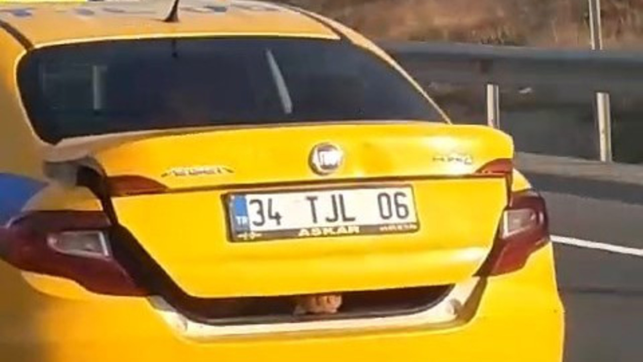 Taksi bagajında tehlikeli yolculuk kamerada