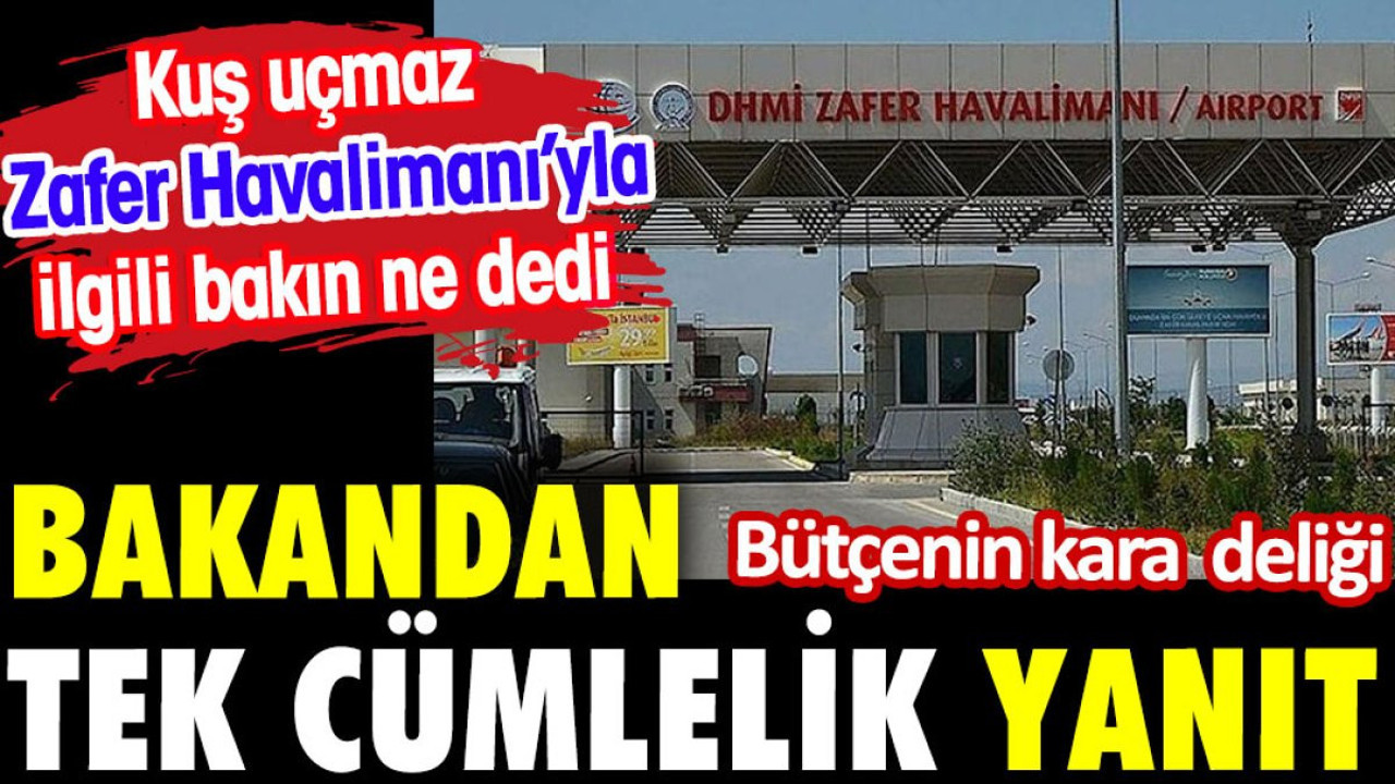 Bakandan tek cümlelik yanıt. Zafer Havalimanı'yla ilgili bakın ne dedi?