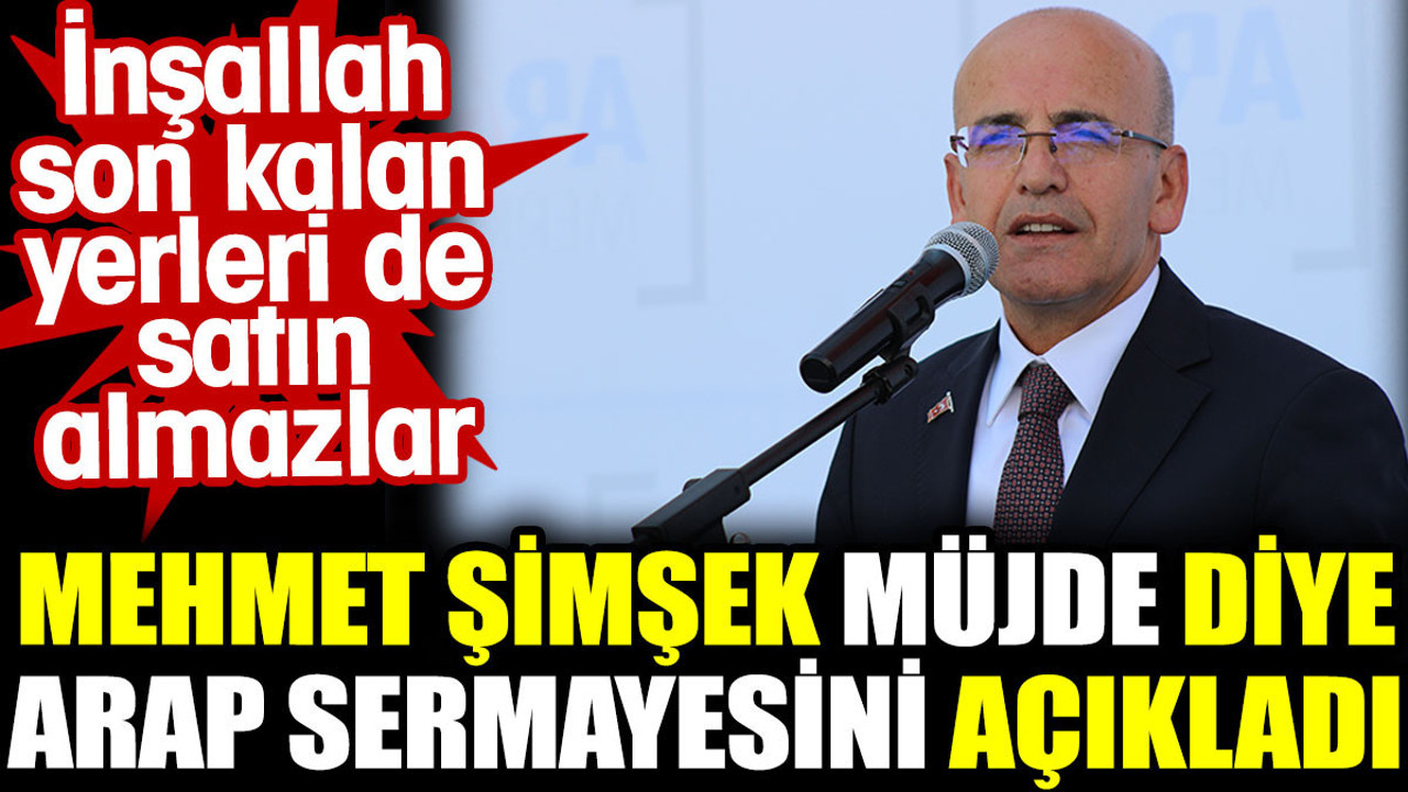 Mehmet Şimşek müjde diye Arap sermayesini açıkladı. İnşallah son kalan yerleri de satın almazlar