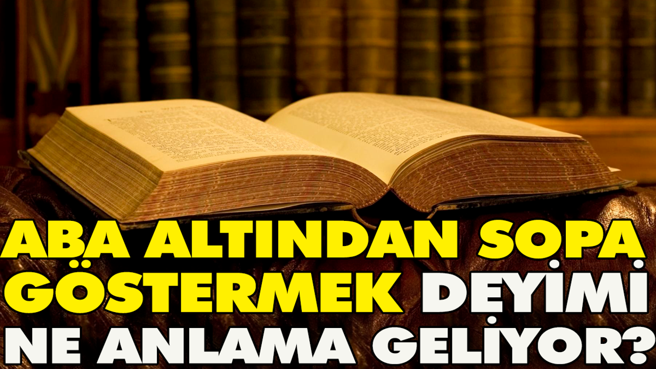 Aba altından sopa göstermek deyimi ne anlama geliyor?