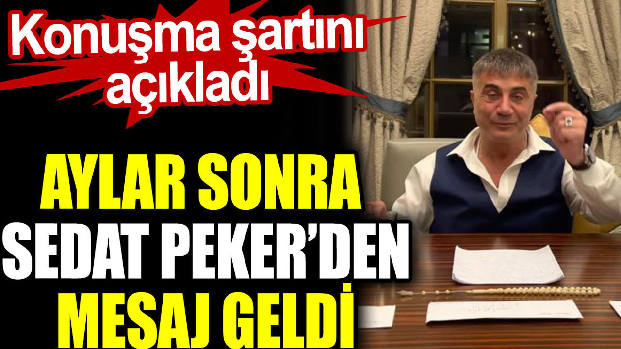 Sedat Peker’den aylar sonra mesaj geldi. Konuşma şartını açıkladı