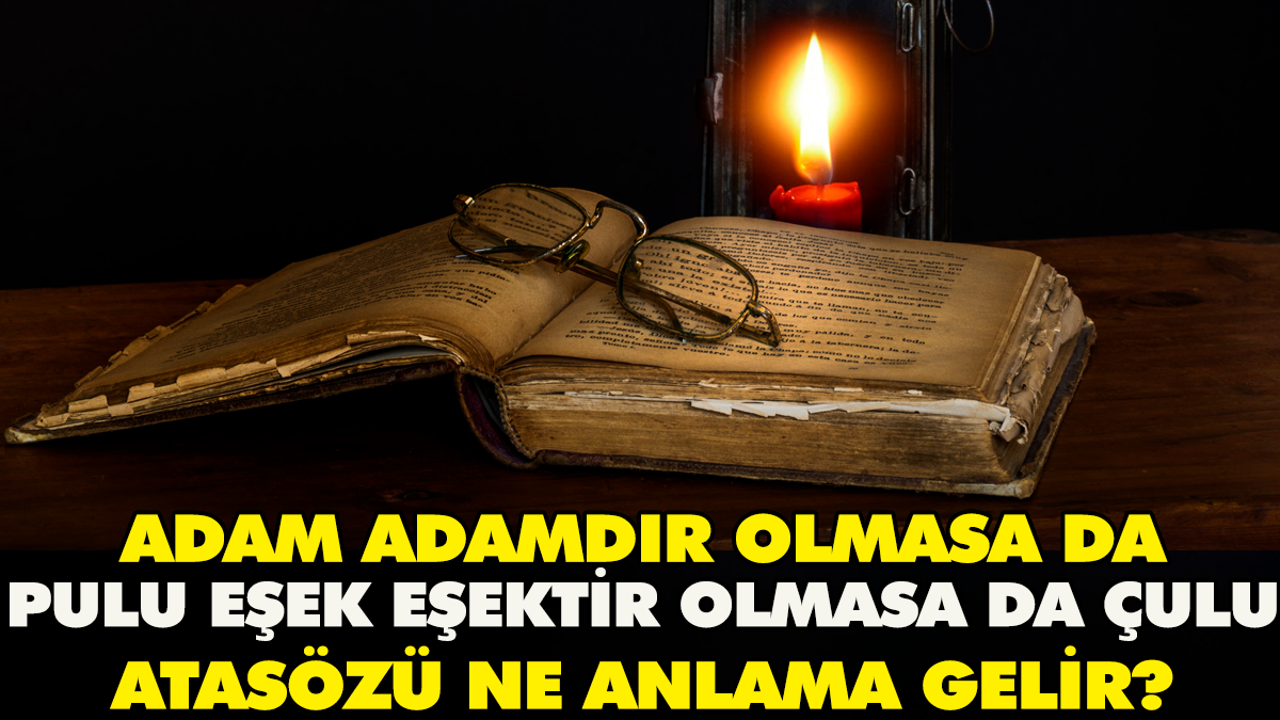 Adam adamdır olmasa da pulu eşek eşektir olmasa da çulu atasözü ne anlama gelir?