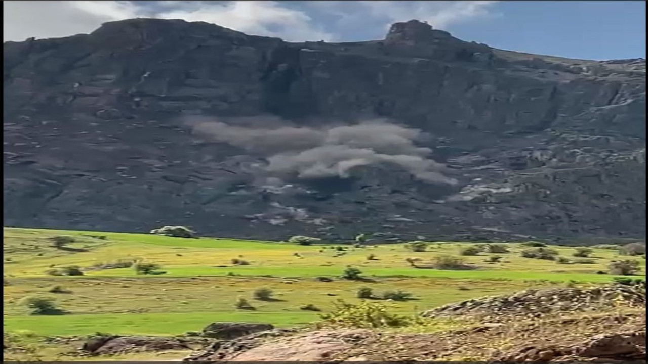 Heyelan anı cep telefonu ile görüntülendi