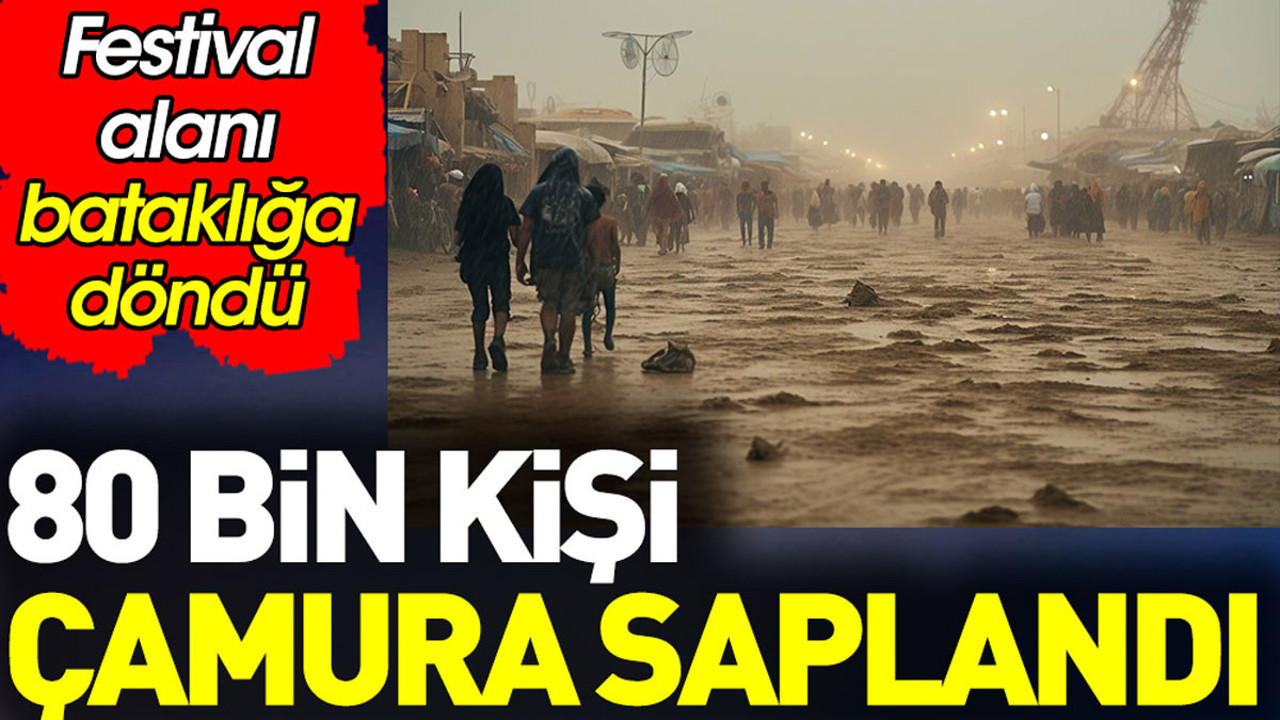 Festival alanı bataklığa döndü. Şiddetli yağış 80 bin kişiyi çamura sapladı