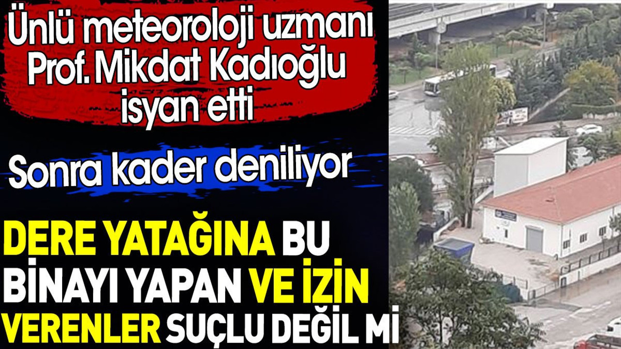 Dere yatağına bu binayı yapan ve izin verenler suçlu değil mi? Prof. Mikdat Kadıoğlu isyan etti