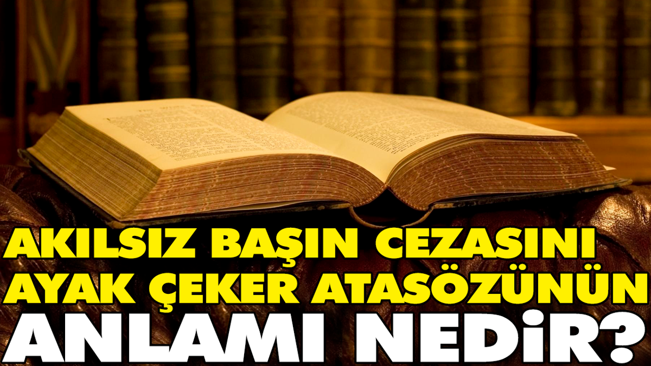 Akılsız başın cezasını ayak çeker atasözünün anlamı nedir?