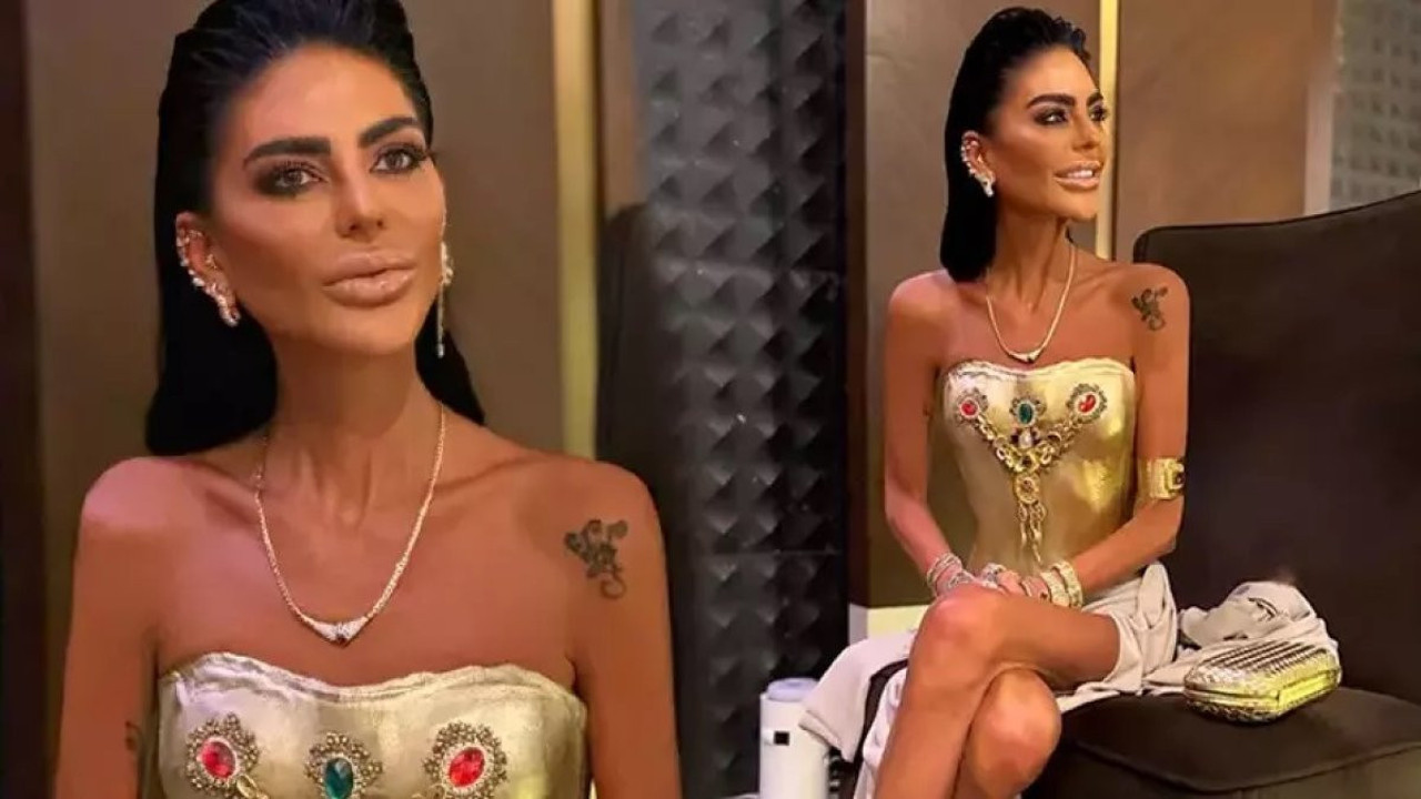 Zayıflığıyla konuşulan Süreyya Yalçın altın kaplamalı elbise giydi. Fiyatı dudak uçuklattı
