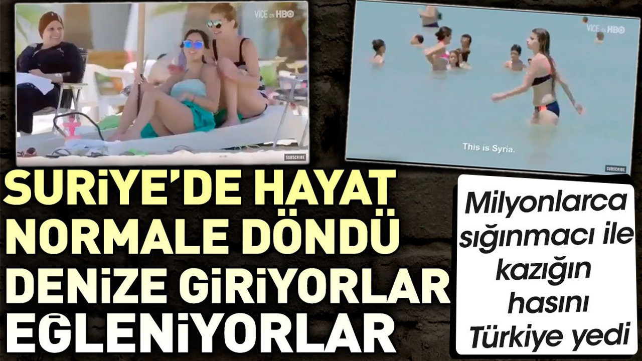 Suriye'de hayat normale döndü: Denize giriyorlar eğleniyorlar