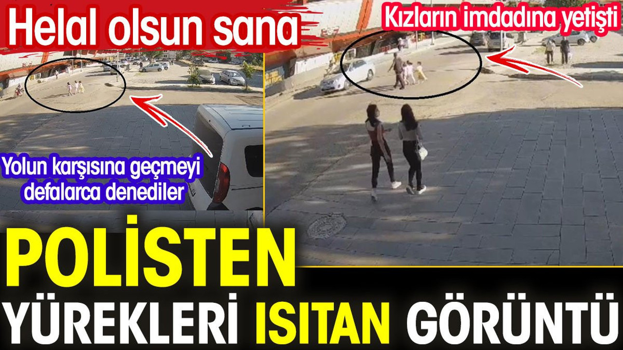 Polisten yürekleri ısıtan görüntü. Helal olsun sana