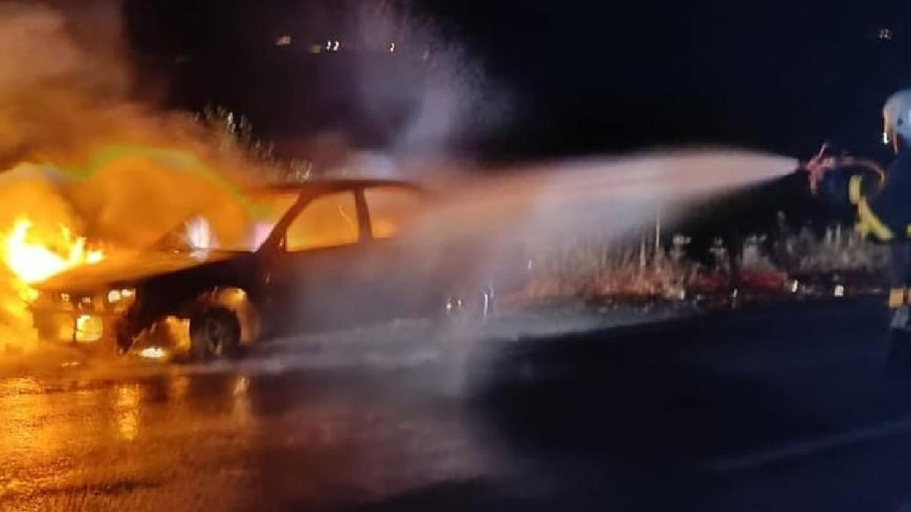 Taşköprü’de Otomobil Alev Alev Yandı