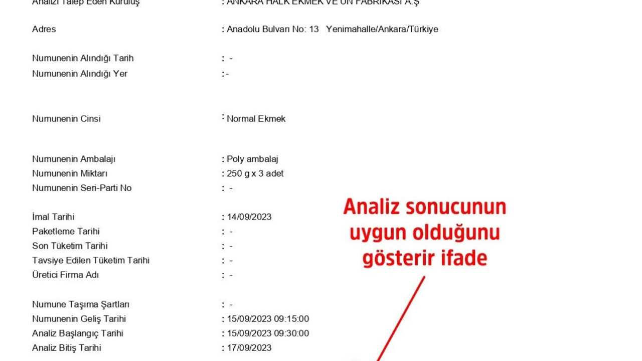 Ankara Halk Ekmek, 'bakteri' iddialarını yalanladı