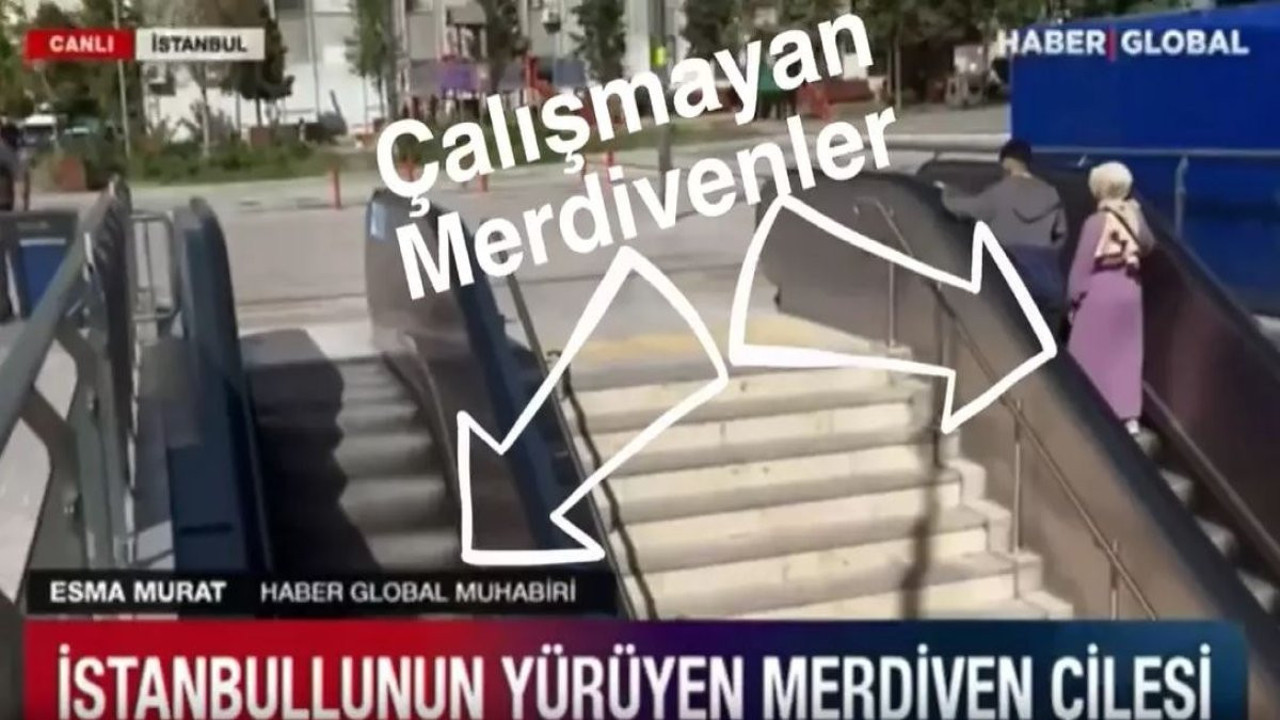 Yürüyen merdivenlerin yürüdüğünü göre göre yürümüyor diye yalan haber yaptılar. Hiç utanmanız yok mu yüzünüz de mi kızarmıyor