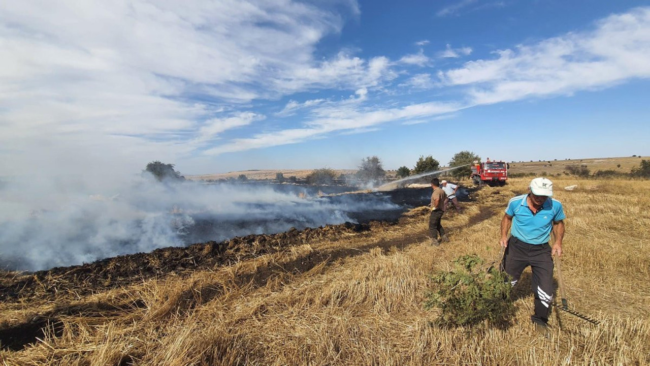 Ormana sıçrayan anız yangını büyümeden söndürüldü