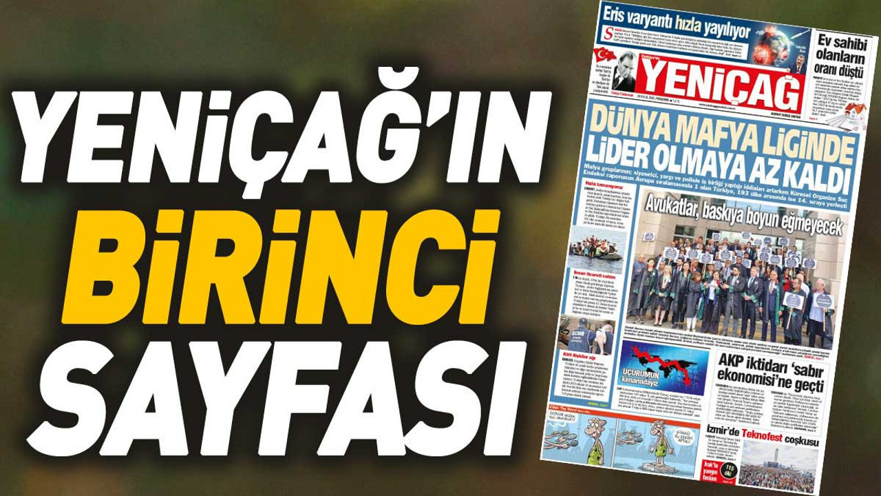 Yeniçağ Gazetesi'nin 1. sayfası (28 Eylül 2023)
