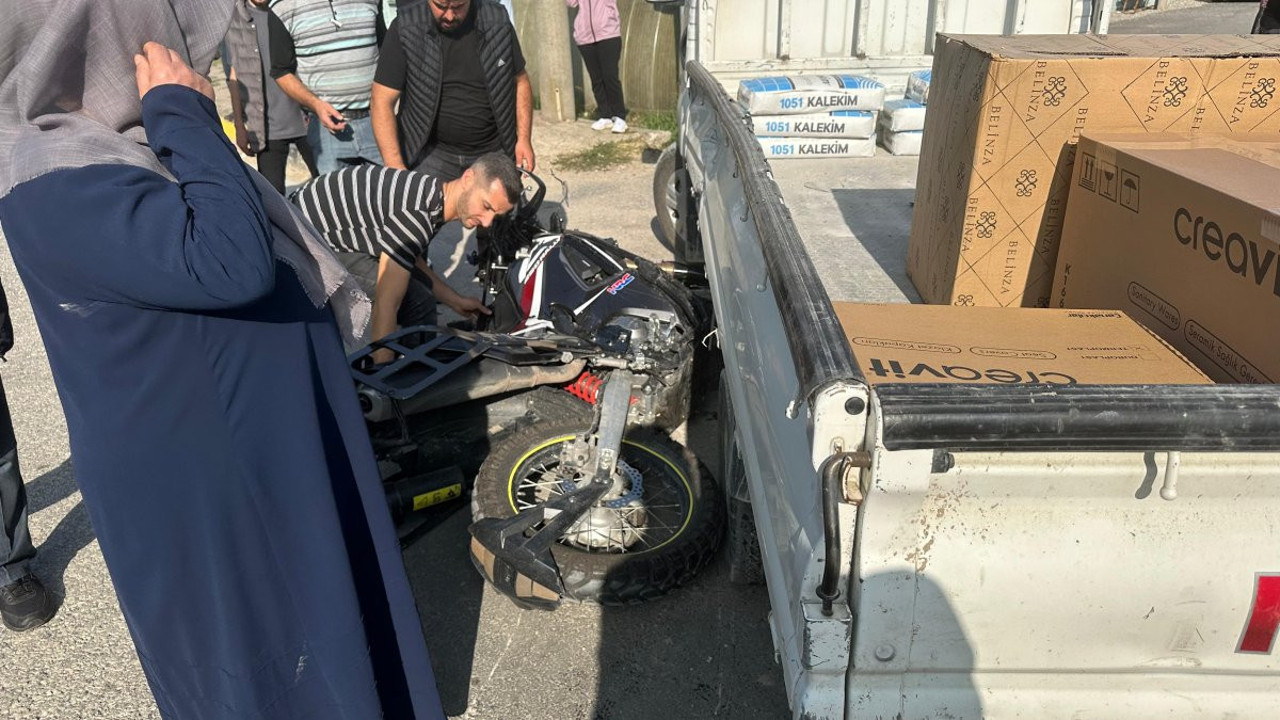 Kaskı sayesinde kazayı hafif yaralı atlattı