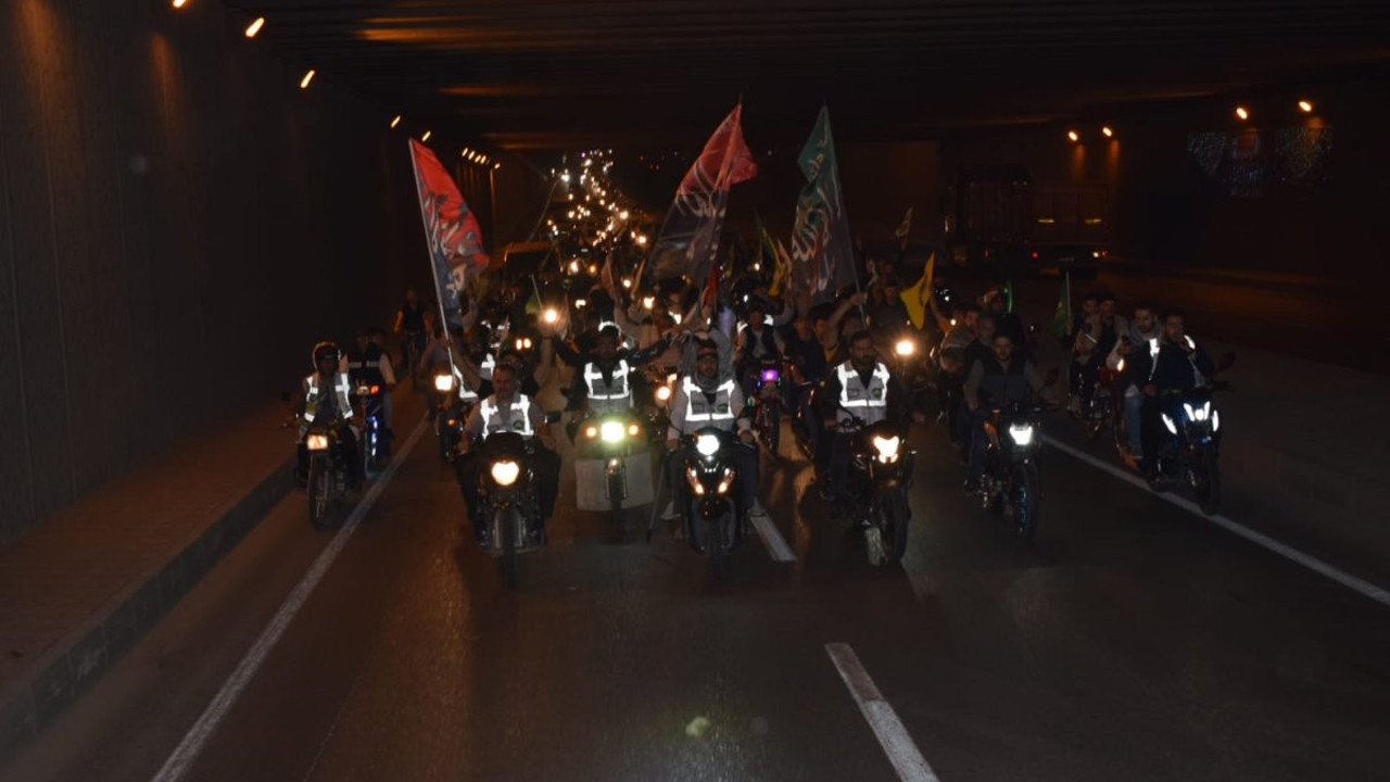 Batman'da araç ve motosikletlerle Filistin'e destek konvoyu