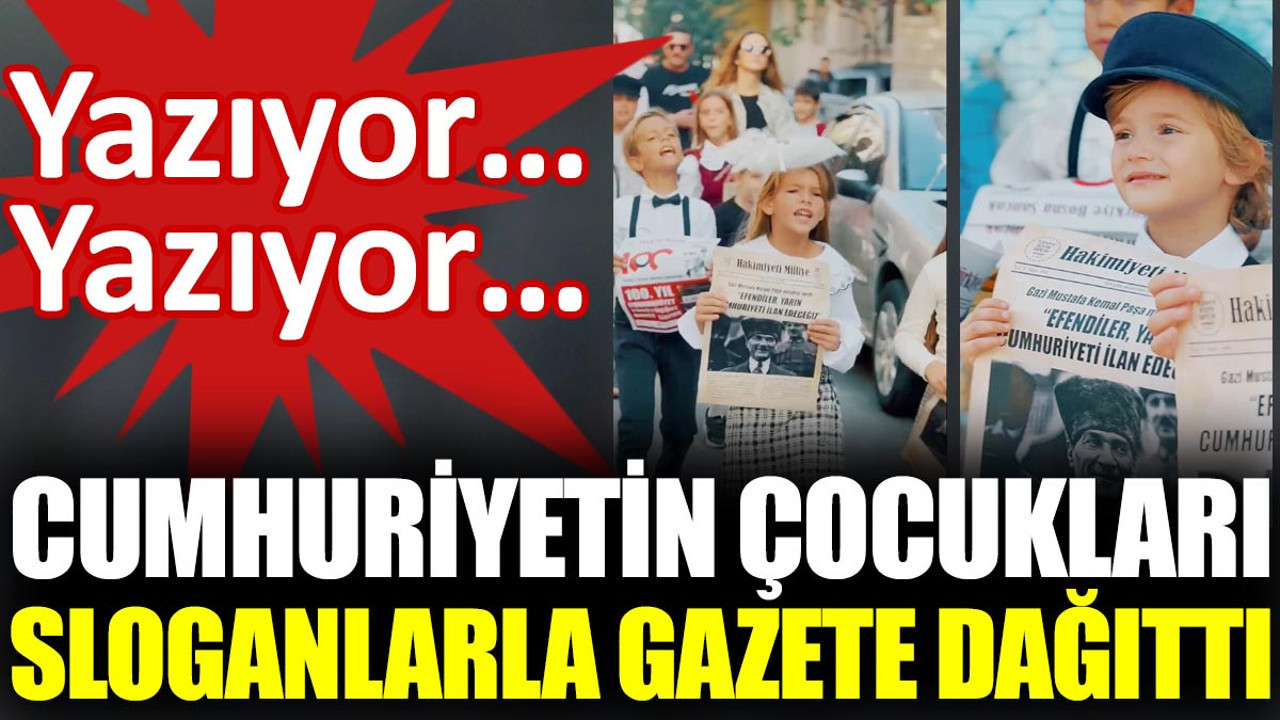 Cumhuriyetin çocukları sloganlarla gazete dağıttı