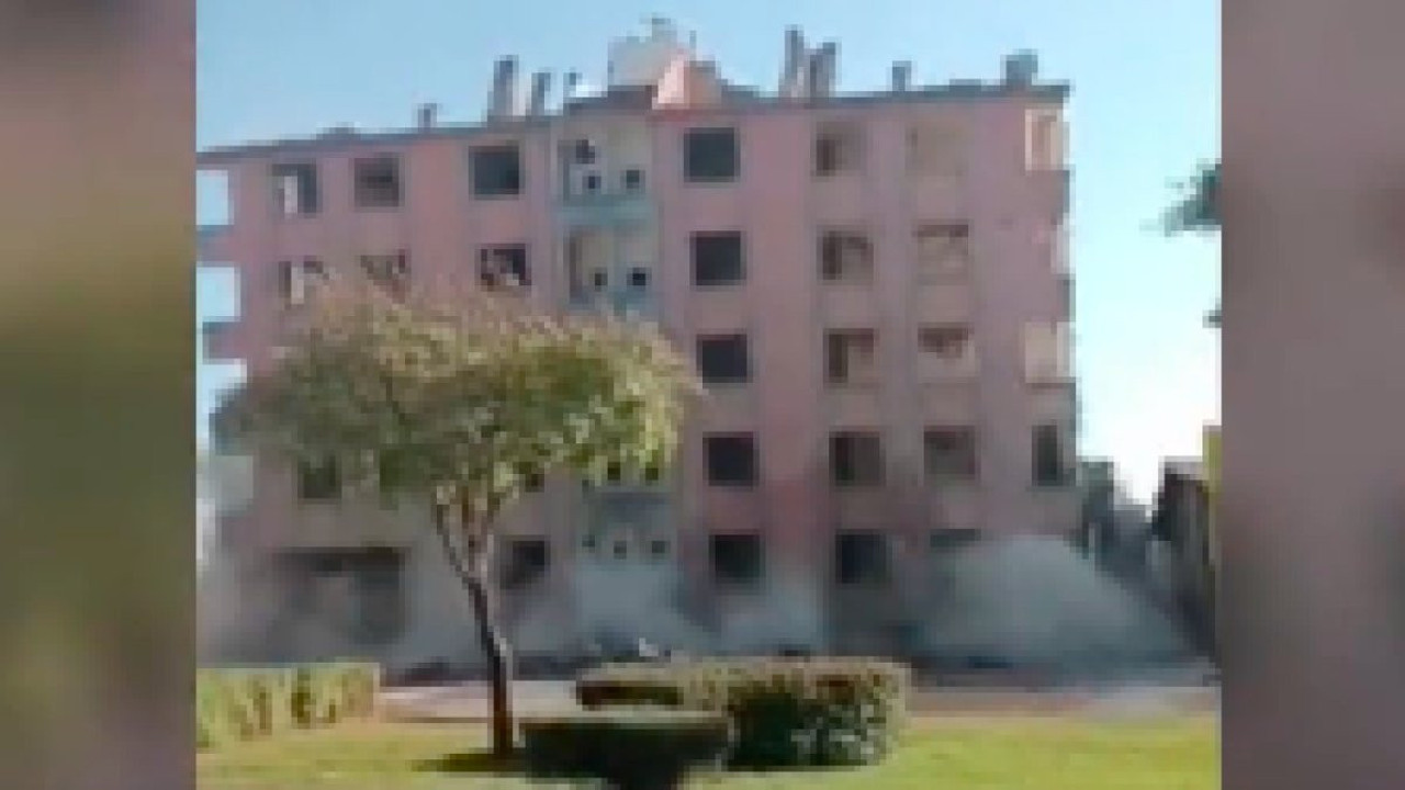 5 katlı binayı korna sesiyle bina yıktılar