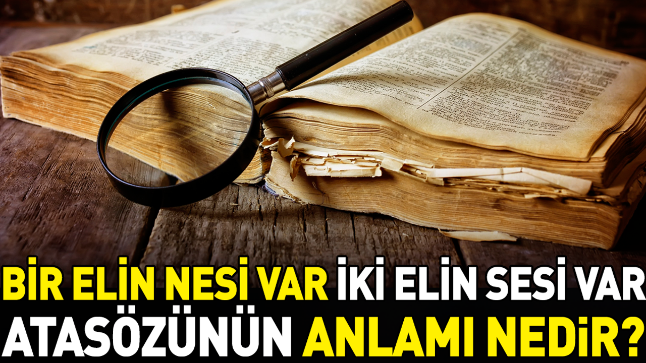 Bir elin nesi var iki elin sesi var atasözünün anlamı nedir?