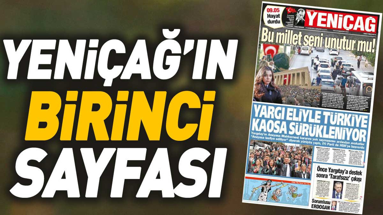 Yeniçağ Gazetesi'nin 1. sayfası (11 Kasım 2023)
