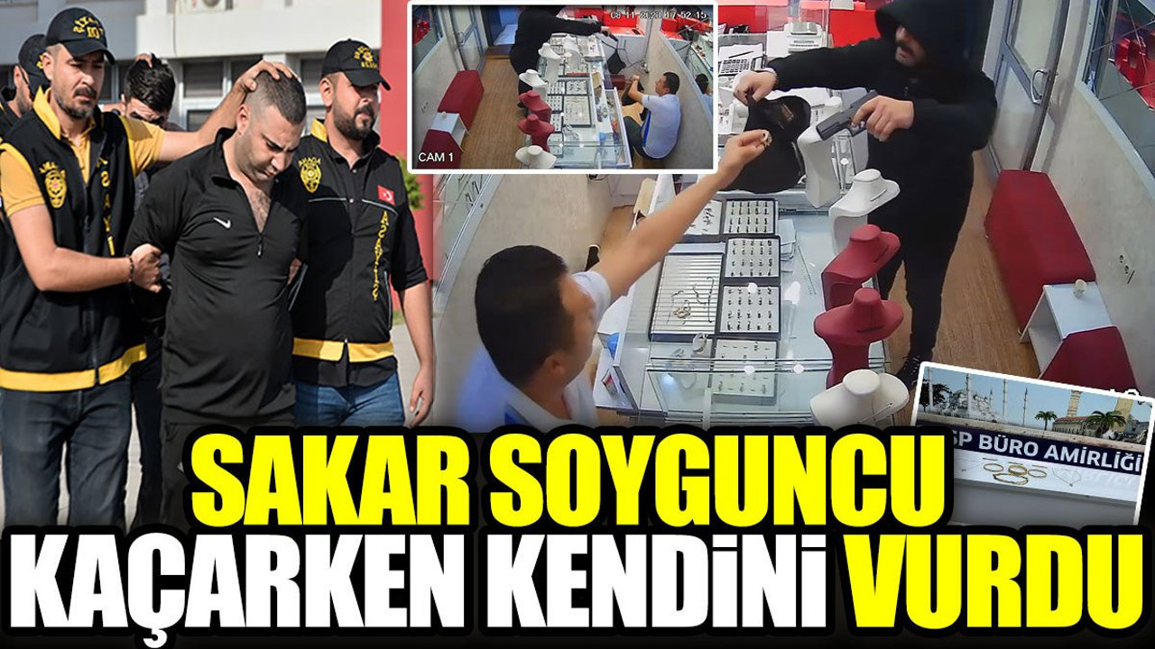 Sakar soyguncu kaçarken kendini vurdu