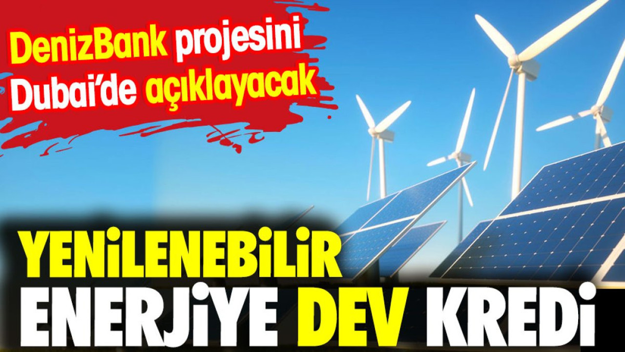 Yenilenebilir enerjiye dev kredi. DenizBank projesini Dubai'da açıklayacak
