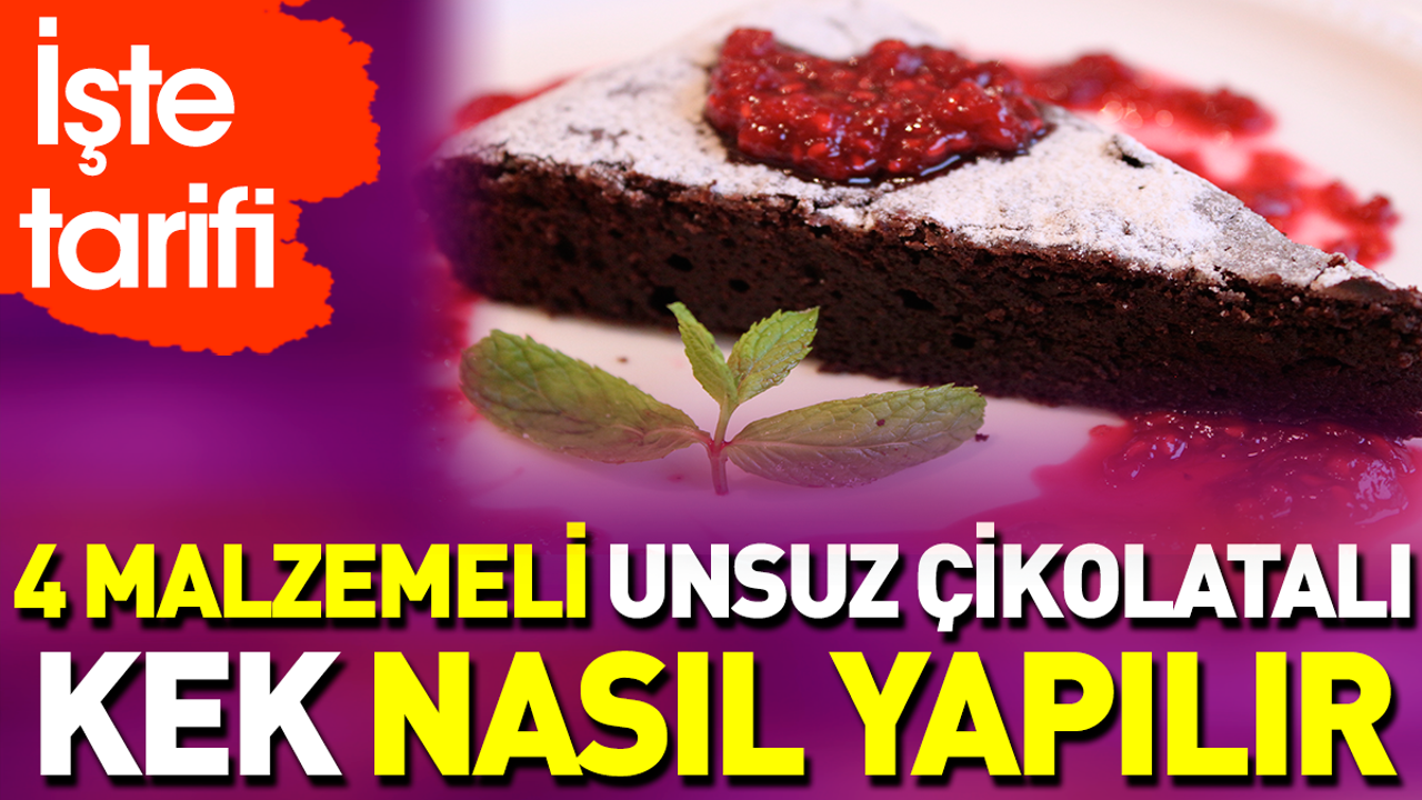 4 malzemeli unsuz çikolatalı kek nasıl yapılır?