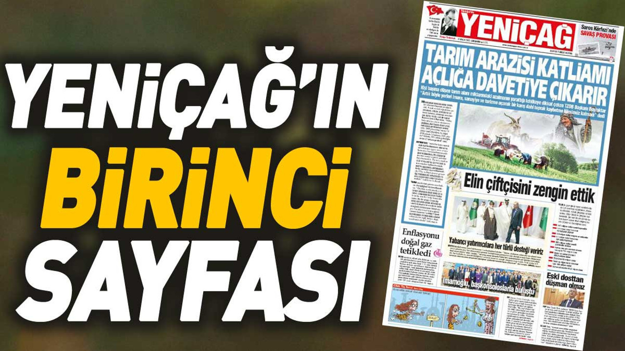 Yeniçağ Gazetesi'nin 1. sayfası (06 Aralık 2023)