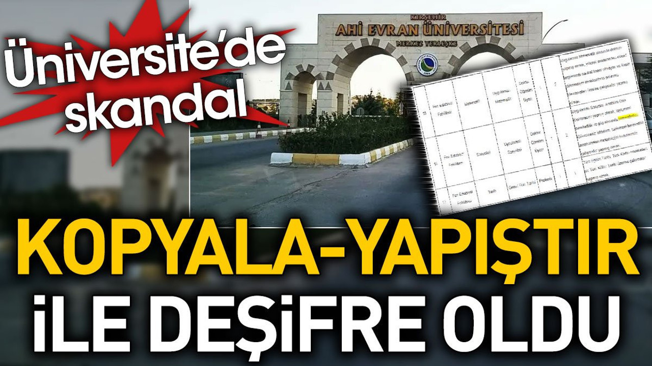 Üniversite'de skandal kopyala yapıştır ile deşifre oldu