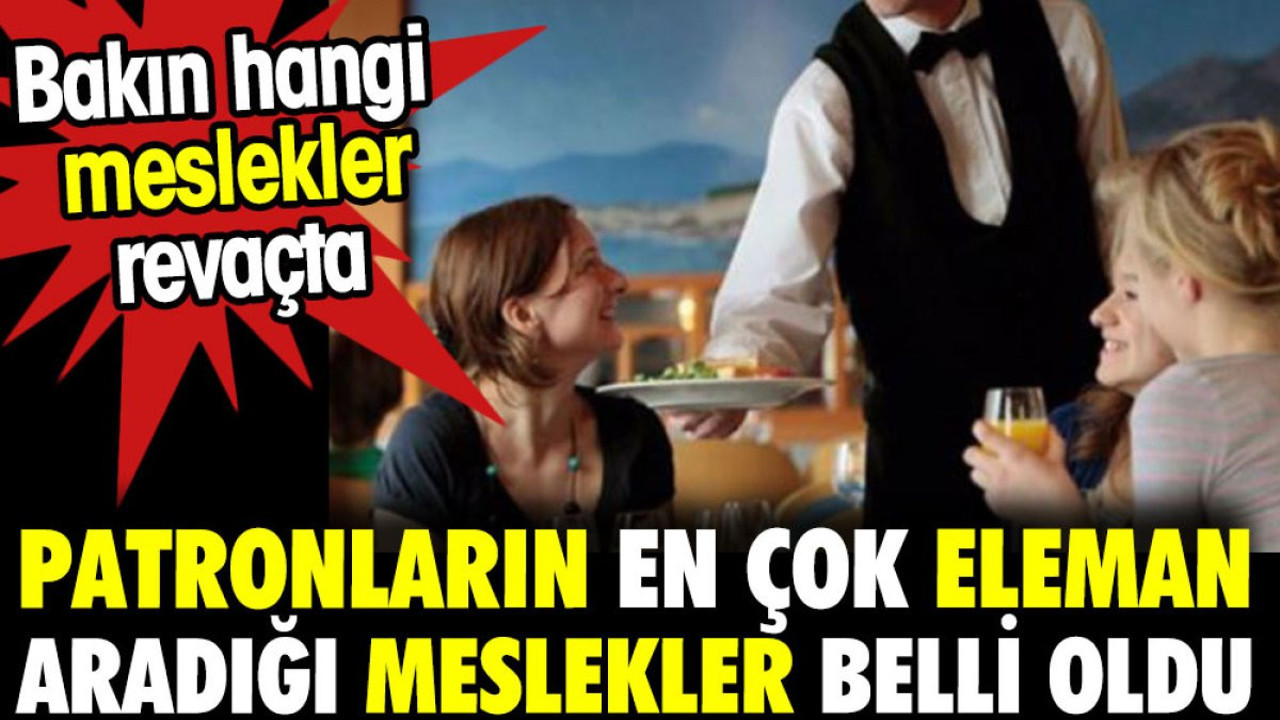 İşverenlerin en çok eleman aradığı meslekler açıkladı. Bakın hangi meslekler revaçta