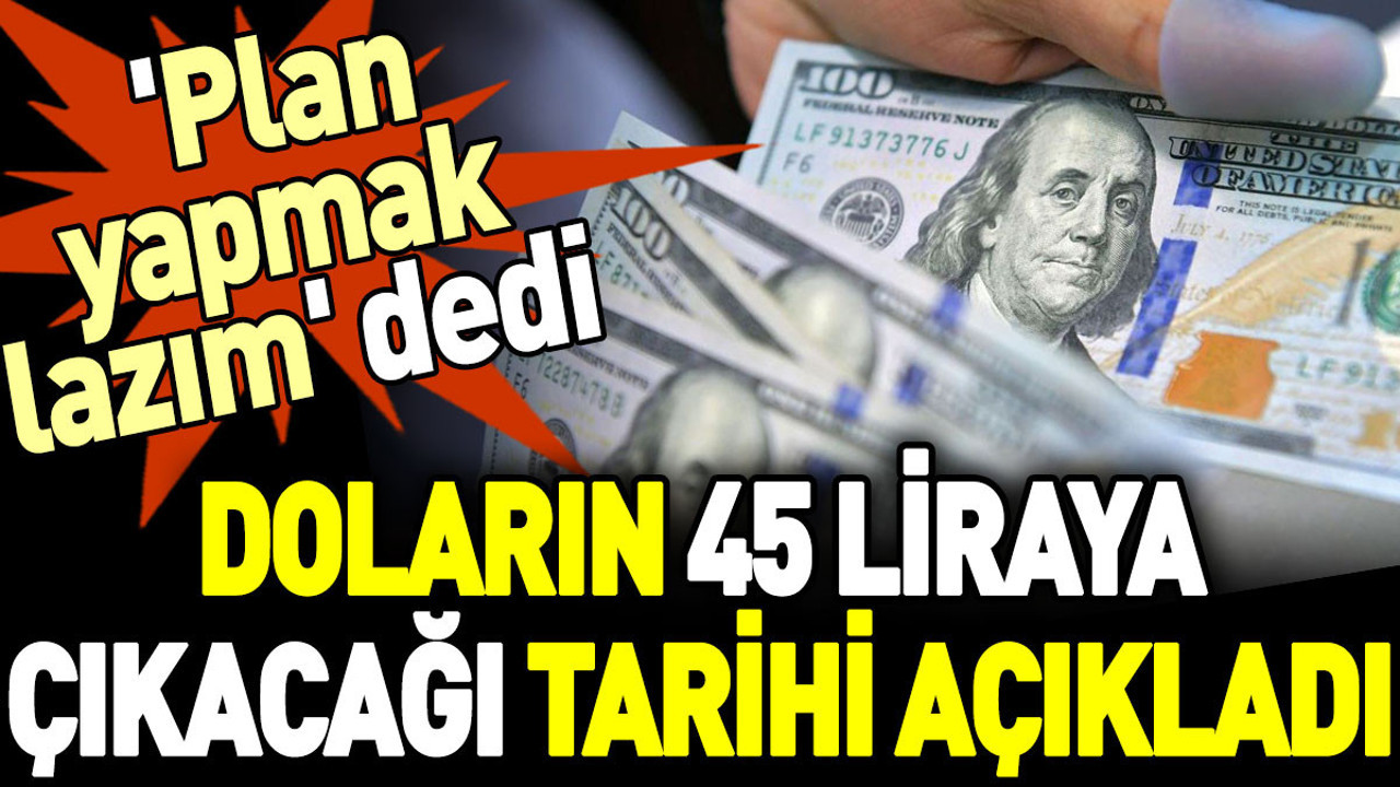 Doların 45 liraya çıkacağı tarihi açıkladı. 'Plan yapmak lazım' dedi