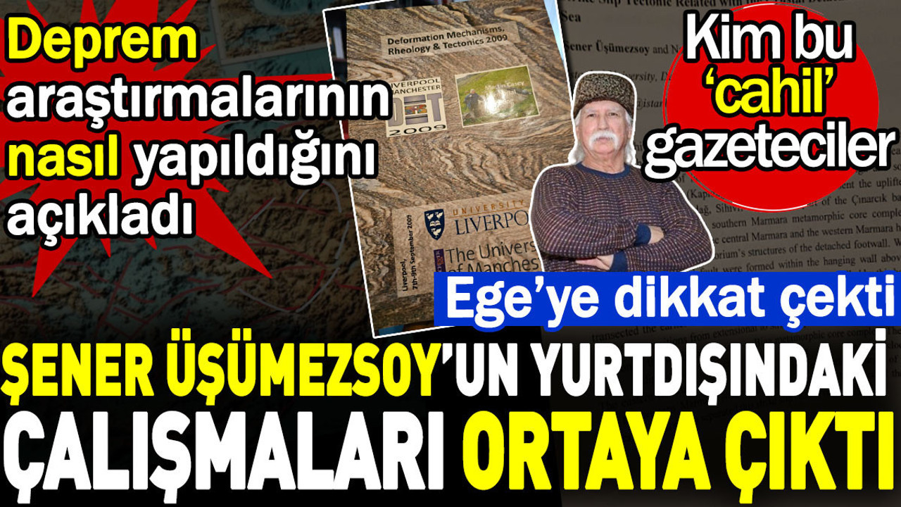 Şener Üşümezsoy'un yurtdışındaki çalışmaları ortaya çıktı. Üşümezsoy papyonlu profesöre Ege araştırmasıyla cevap verdi