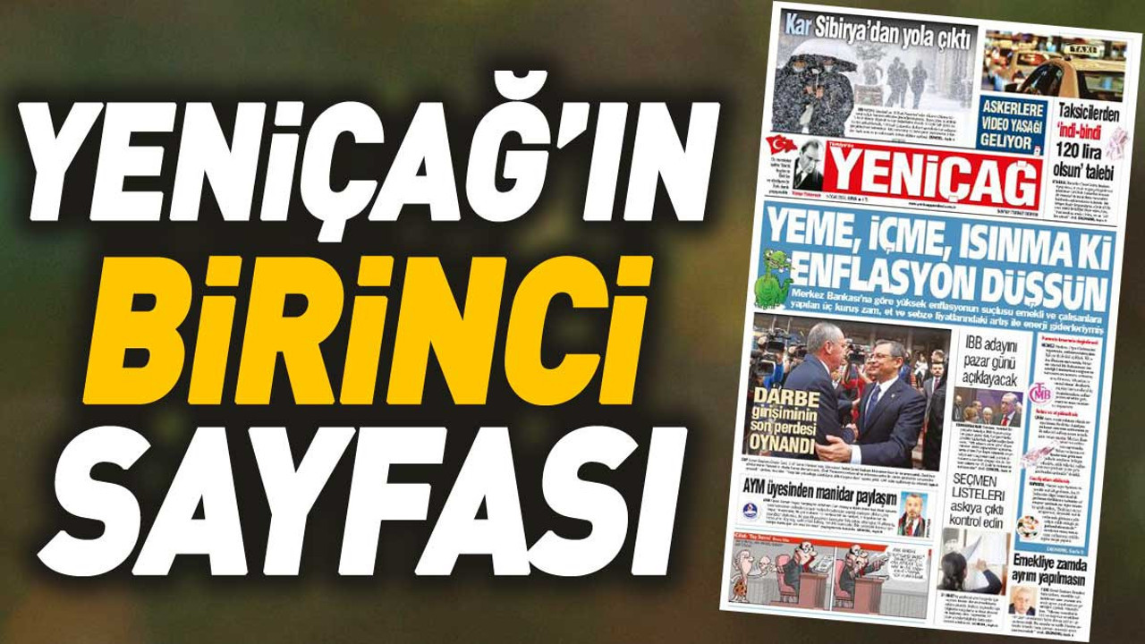 Yeniçağ Gazetesi'nin 1. sayfası (05 Ocak 2024)