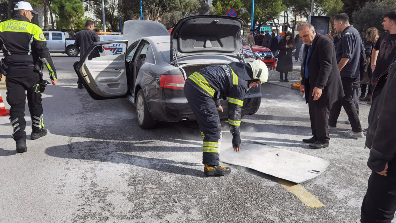 Bakımdan çıkan araç seyir halinde alev alev yandı