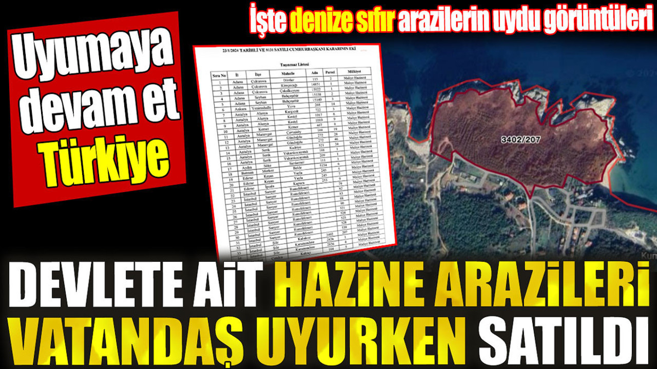 Devlete ait hazine arazileri vatandaş uyurken satıldı. İşte denize sıfır arazilerin uydu görüntüleri