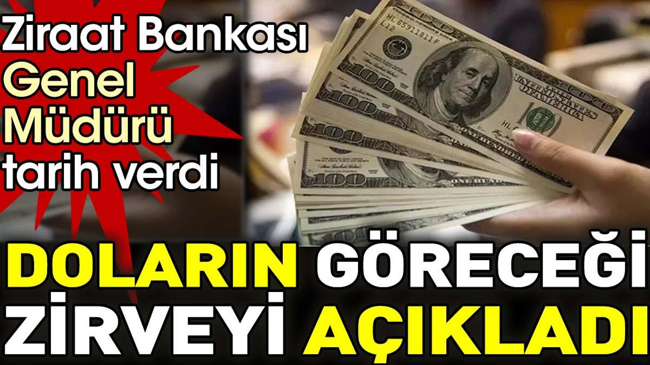 Ziraat Bankası Genel Müdürü tarih verdi. Doların göreceği zirveyi açıkladı