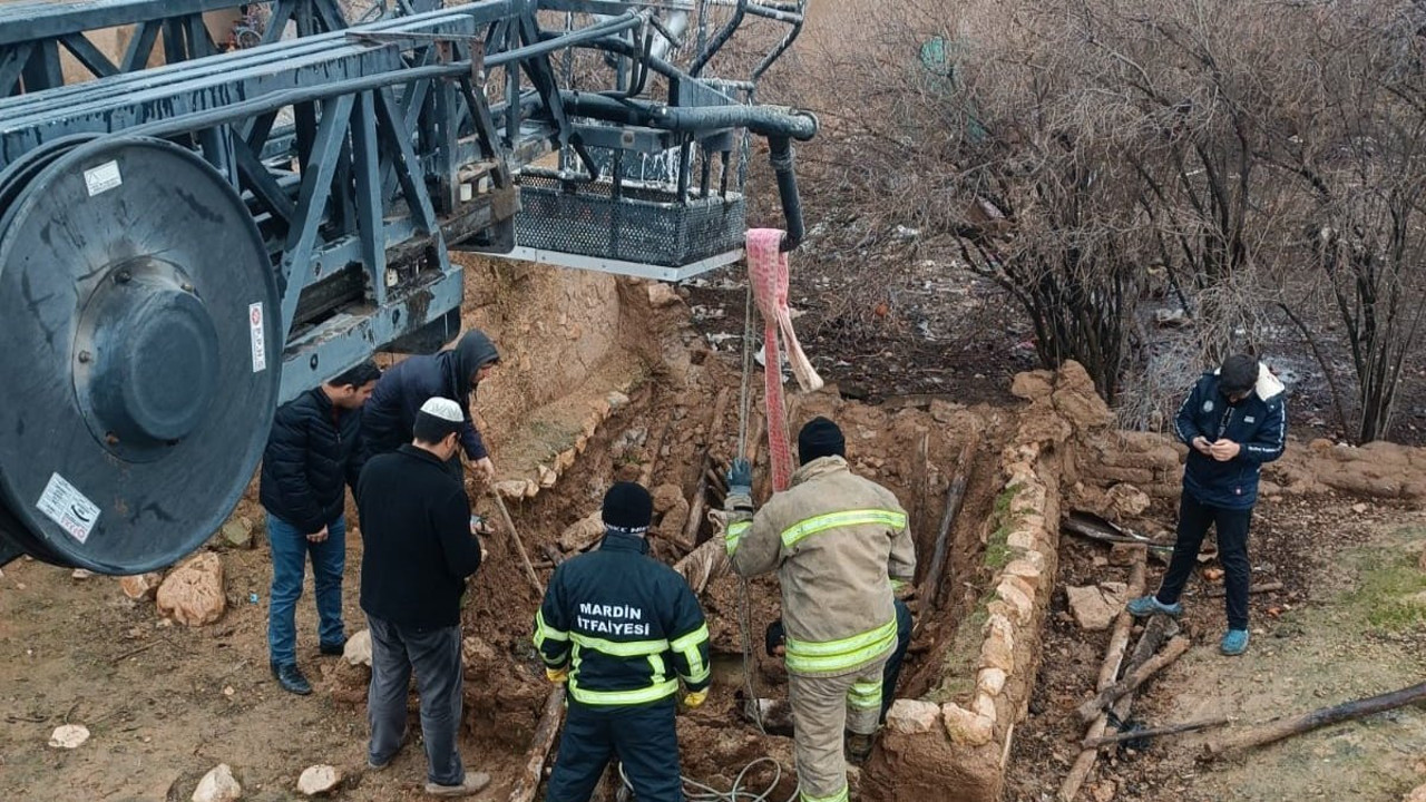 Mardin'de bir eşek Foseptiğe düştü. İtfaiye ekipleri seferber oldu