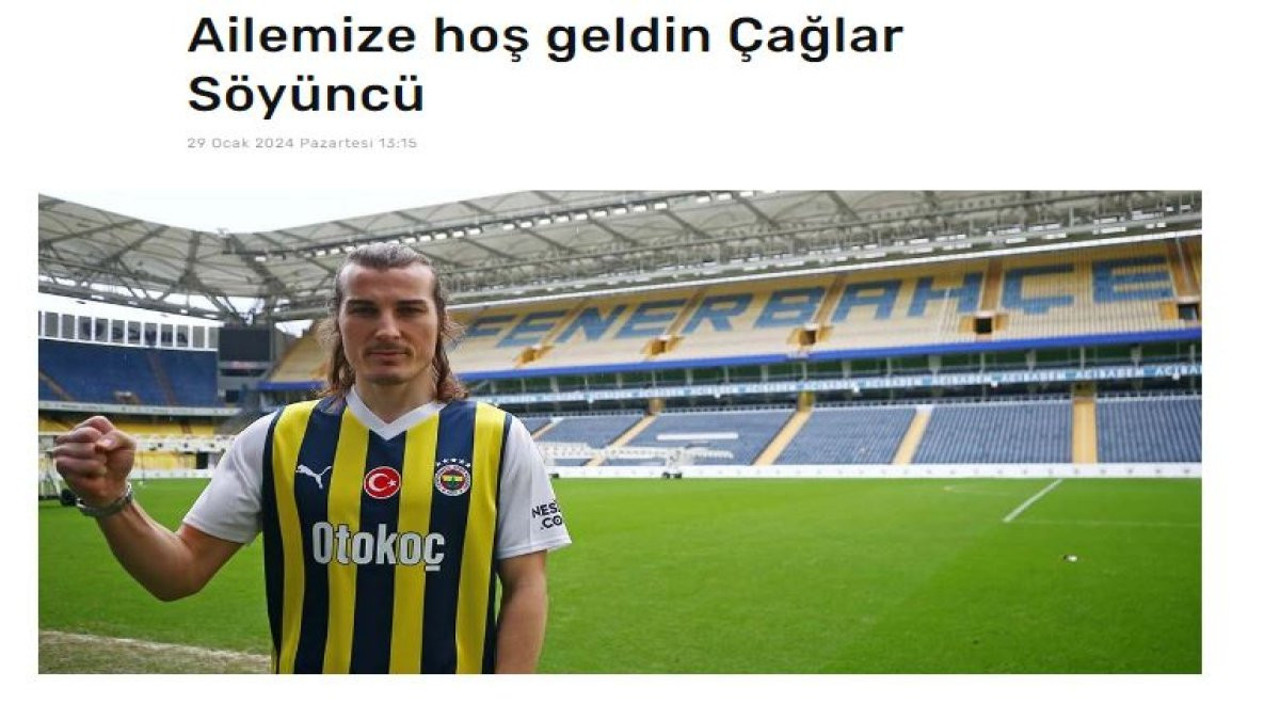 Fenerbahçe yeni transferini açıkladı (29 Ocak 2024)