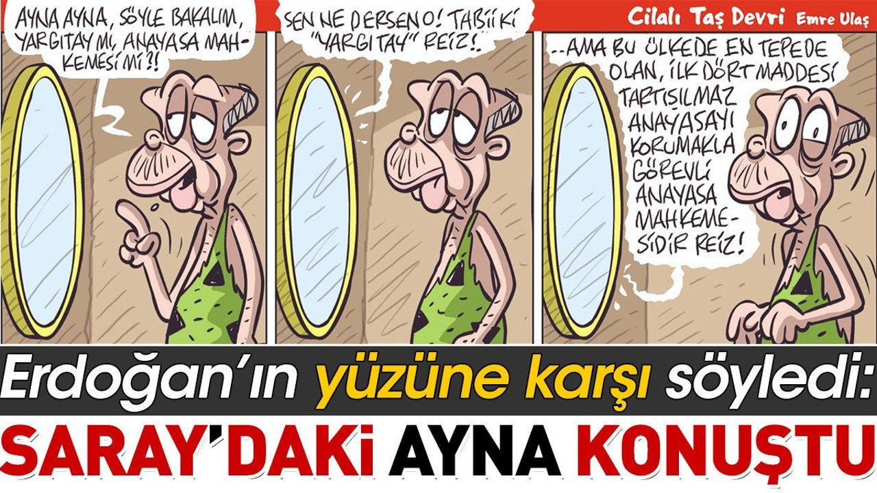 Erdoğan'ın yüzüne karşı söyledi. Saray'daki ayna konuştu. Emre Ulaş çizdi