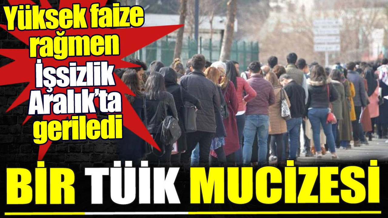 Bir TÜİK mucizesi. Yüksek faize rağmen İşsizlik Aralık’ta geriledi