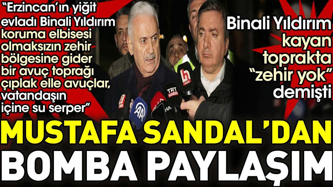 Mustafa Sandal'dan bomba paylaşım. 'Erzincan’ın yiğit evladı Binali Yıldırım toprağı avuçlar'