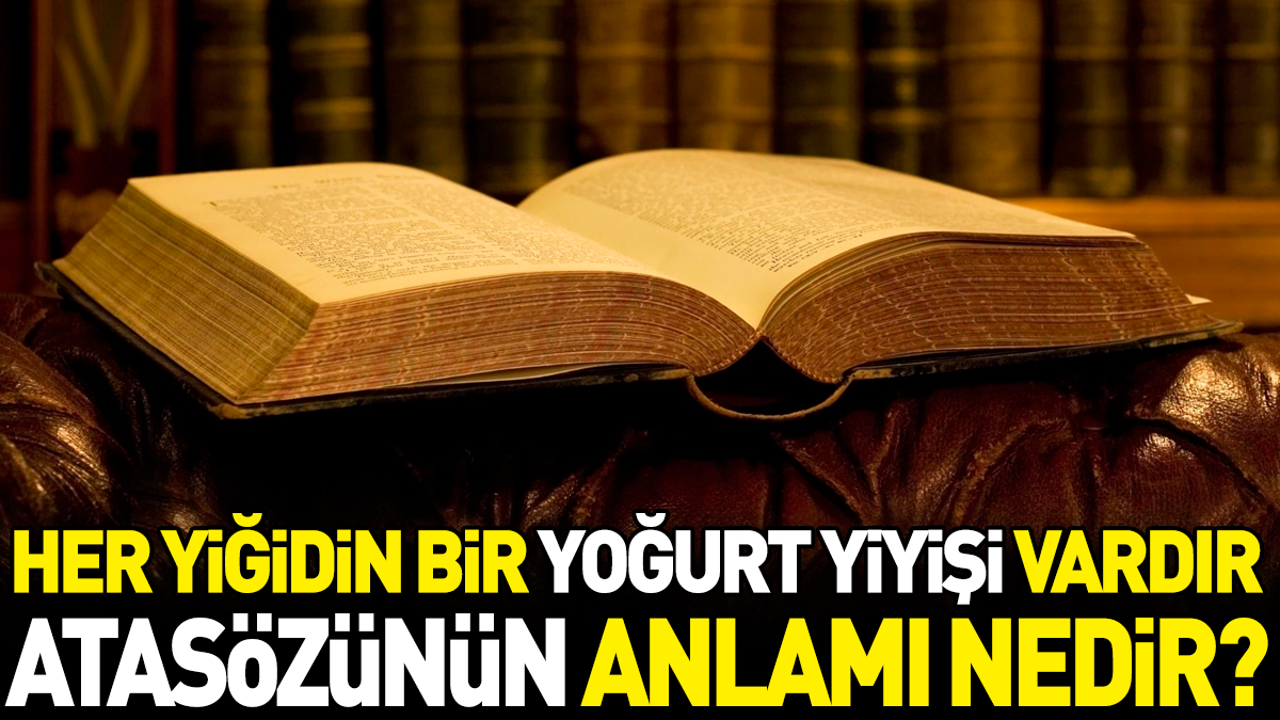 Her yiğidin bir yoğurt yiyişi vardır atasözünün anlamı nedir?