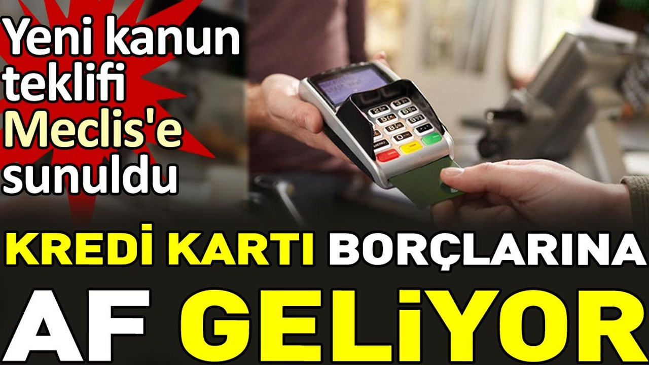 Kredi kartı borçlarına af geliyor. Yeni kanun teklifi Meclis'e sunuldu